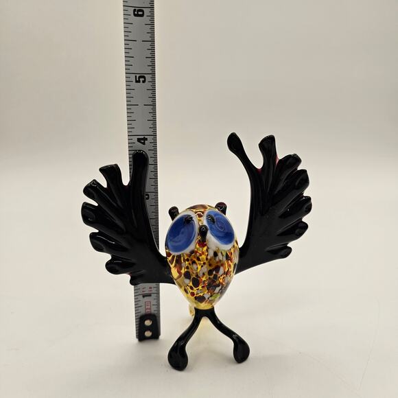 Murano Style Glass Owl Figurine Miniature Hand Blown Colorful Art Sculpture - Picture 8 of 8